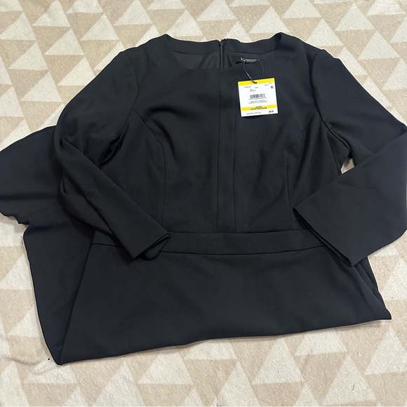 Ruffle Hem Dress, Black Kasper - Picture 4 of 5